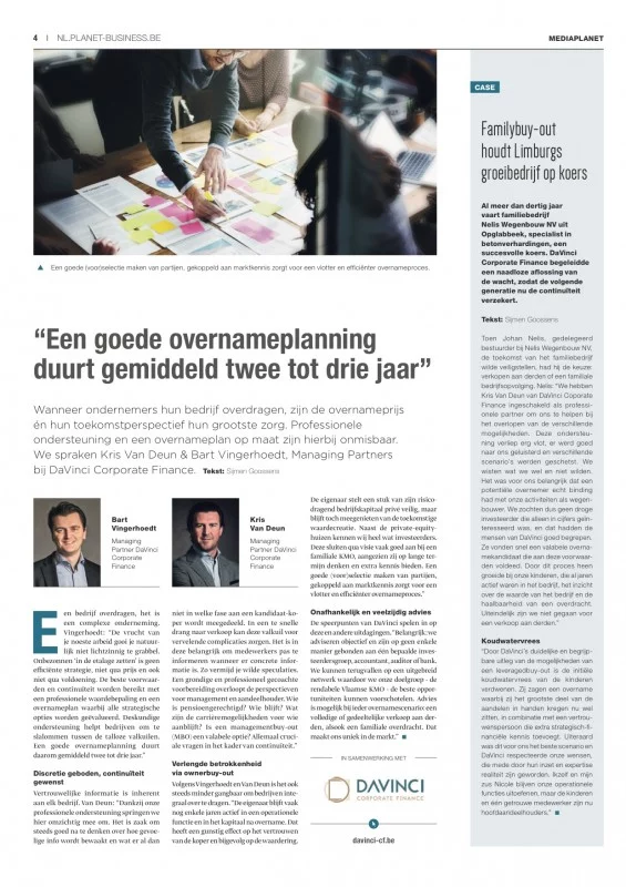 Klantengetuigenis Limburgs groeibedrijf Nelis Wegenbouw NV in Trends magazine